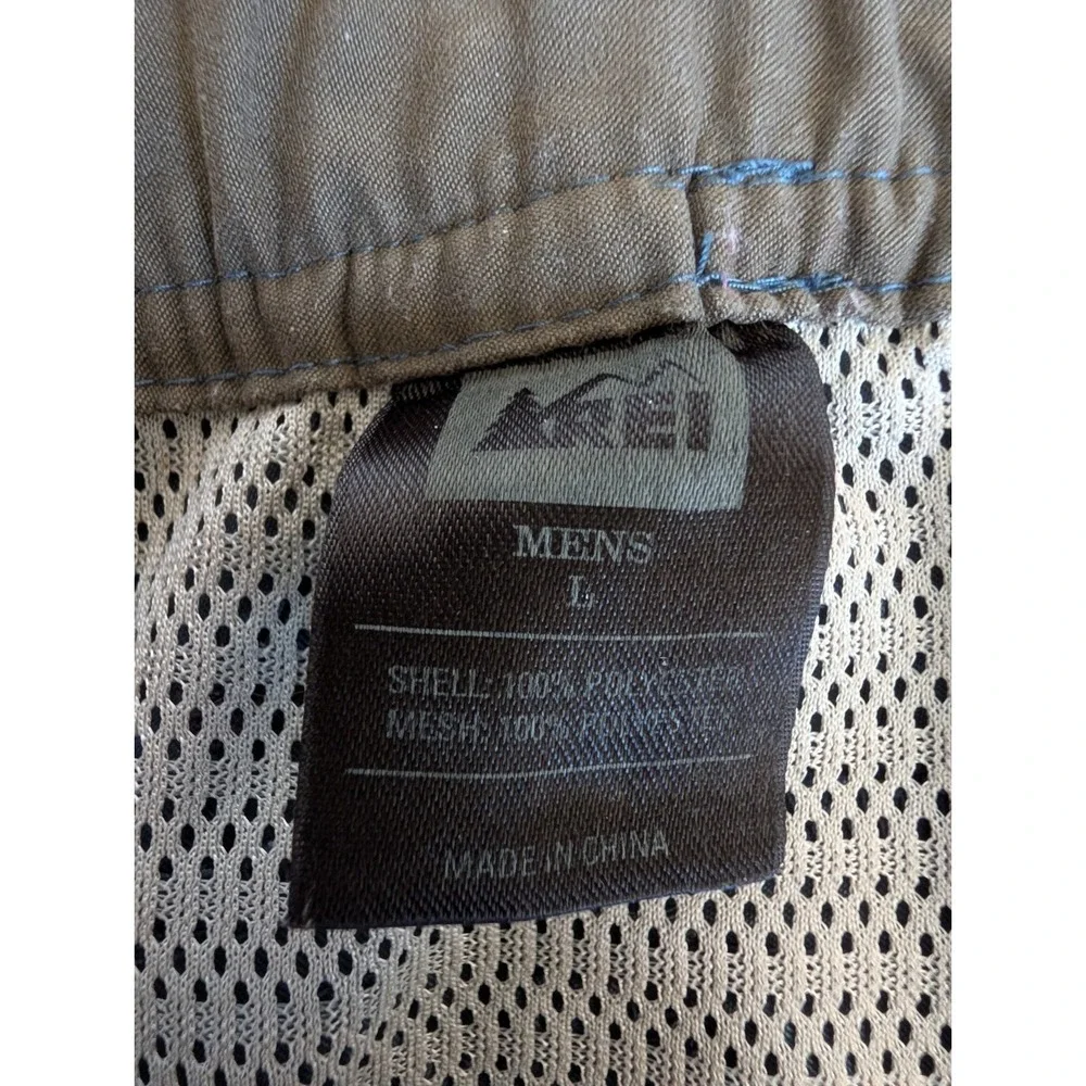 REI Men's Swim Trunks Size L Blue & Gray With 2 Side Pockets‎ & Mesh Interior